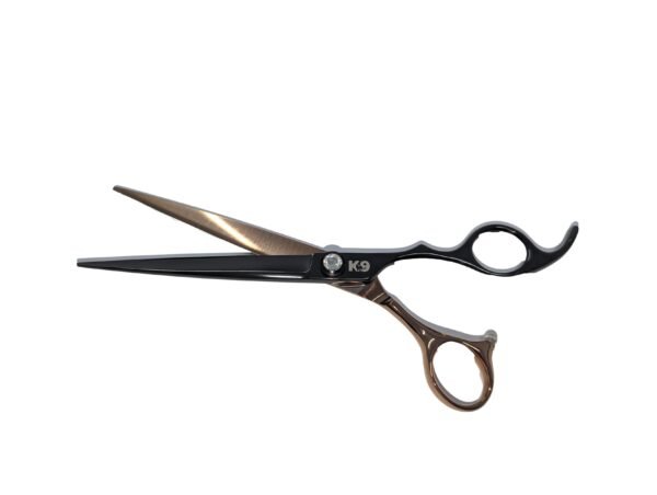 7" Straight Pet Grooming Scissors – Premium 440C Japanese Steel (Black & Gold)